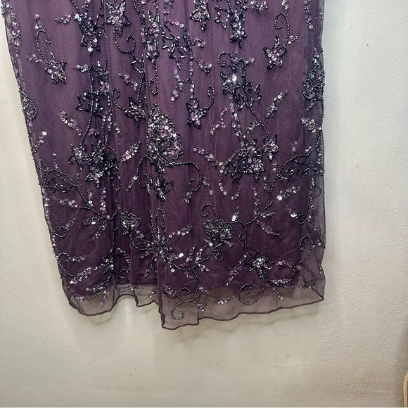 Pisarro Nights Plum full length beaded dress size 6 - Picture 4 of 14